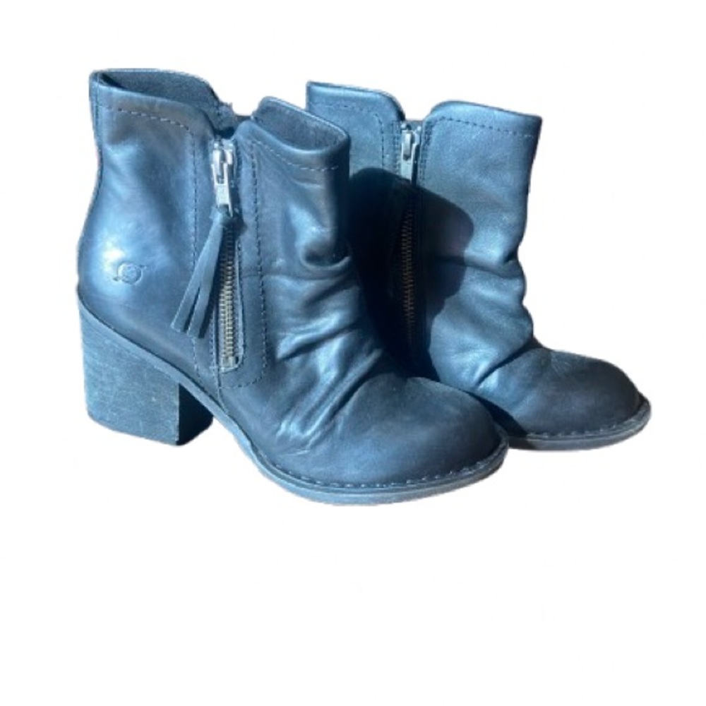 Women's Leather Black Ankle Boots